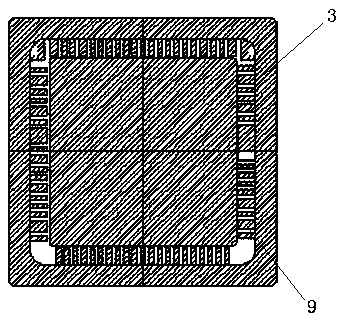 Ceramic quadrilateral leadless flat packaging shell used for integrated circuit packaging