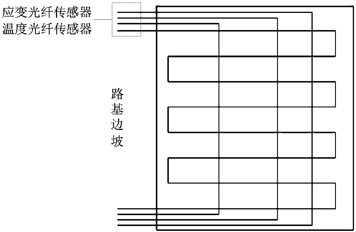 Method for detecting roadbed strain by optical fiber sensing technology