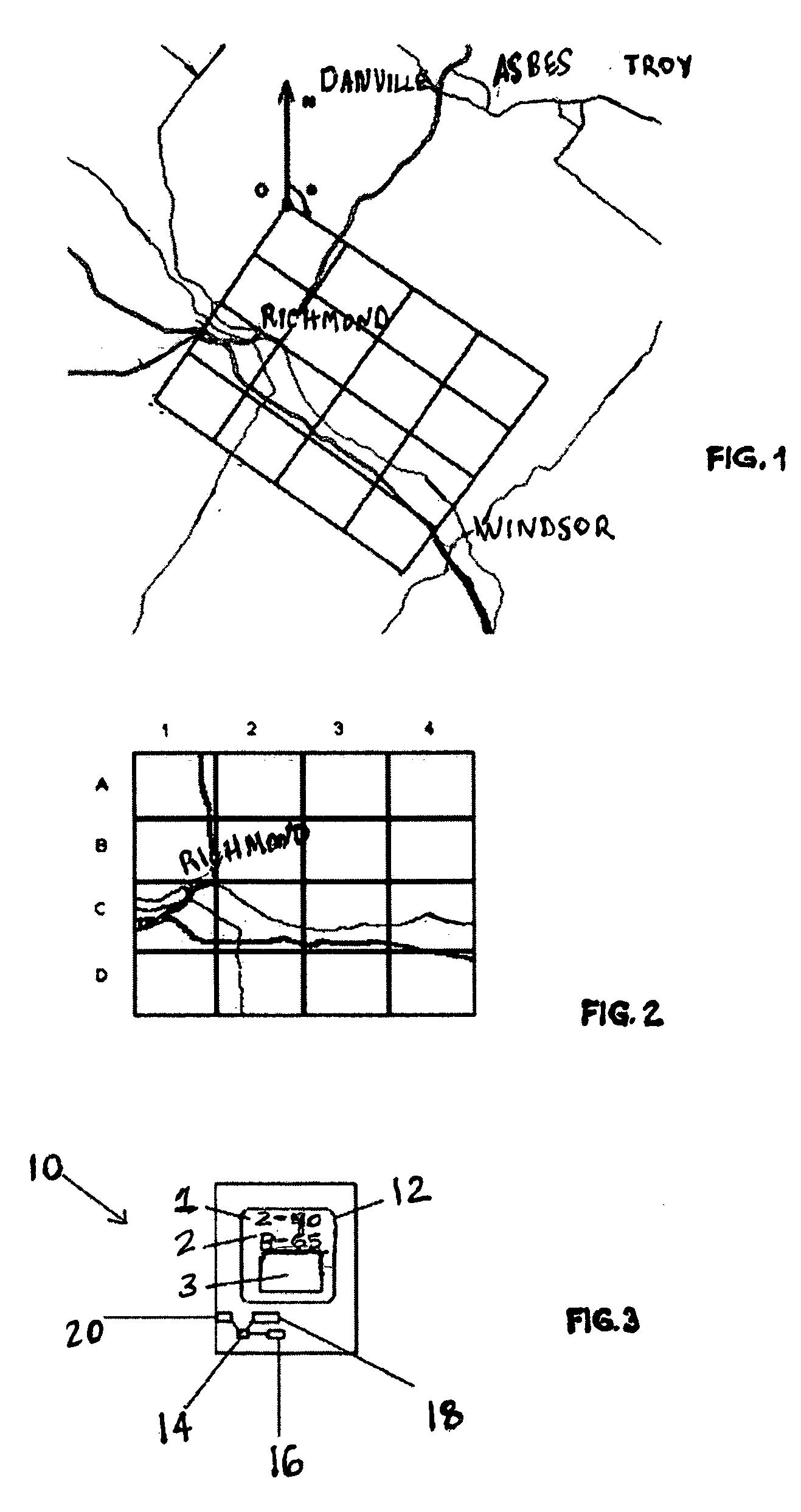 A method and device for customizing a local map with a grid that can be rotated and zoomed