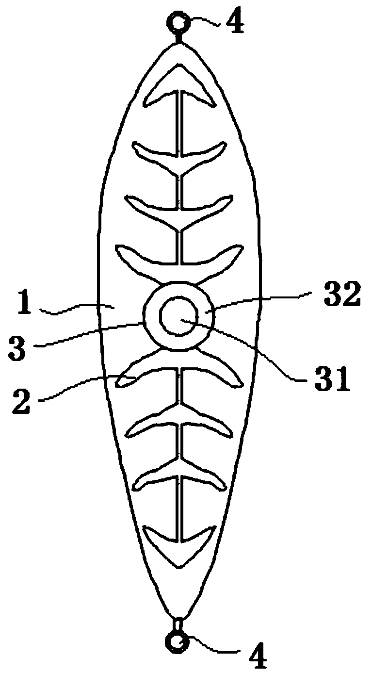 Luminous fishbone-pattern bionic fishing bait and preparation method thereof