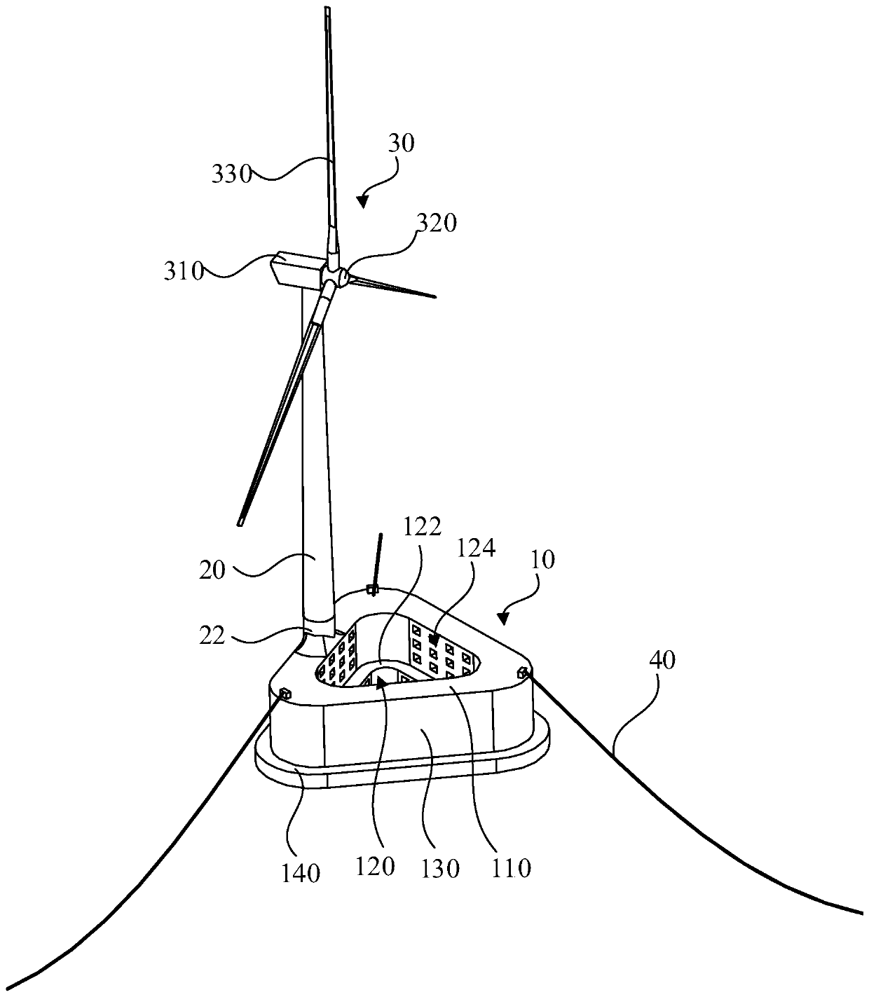 Barge type floating fan system and floating fan platform