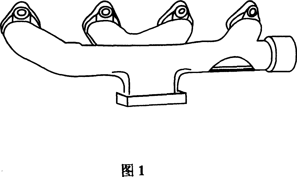 High nickel austenite spheroidal graphite cast iron automobile exhaust branch pipe and casting method