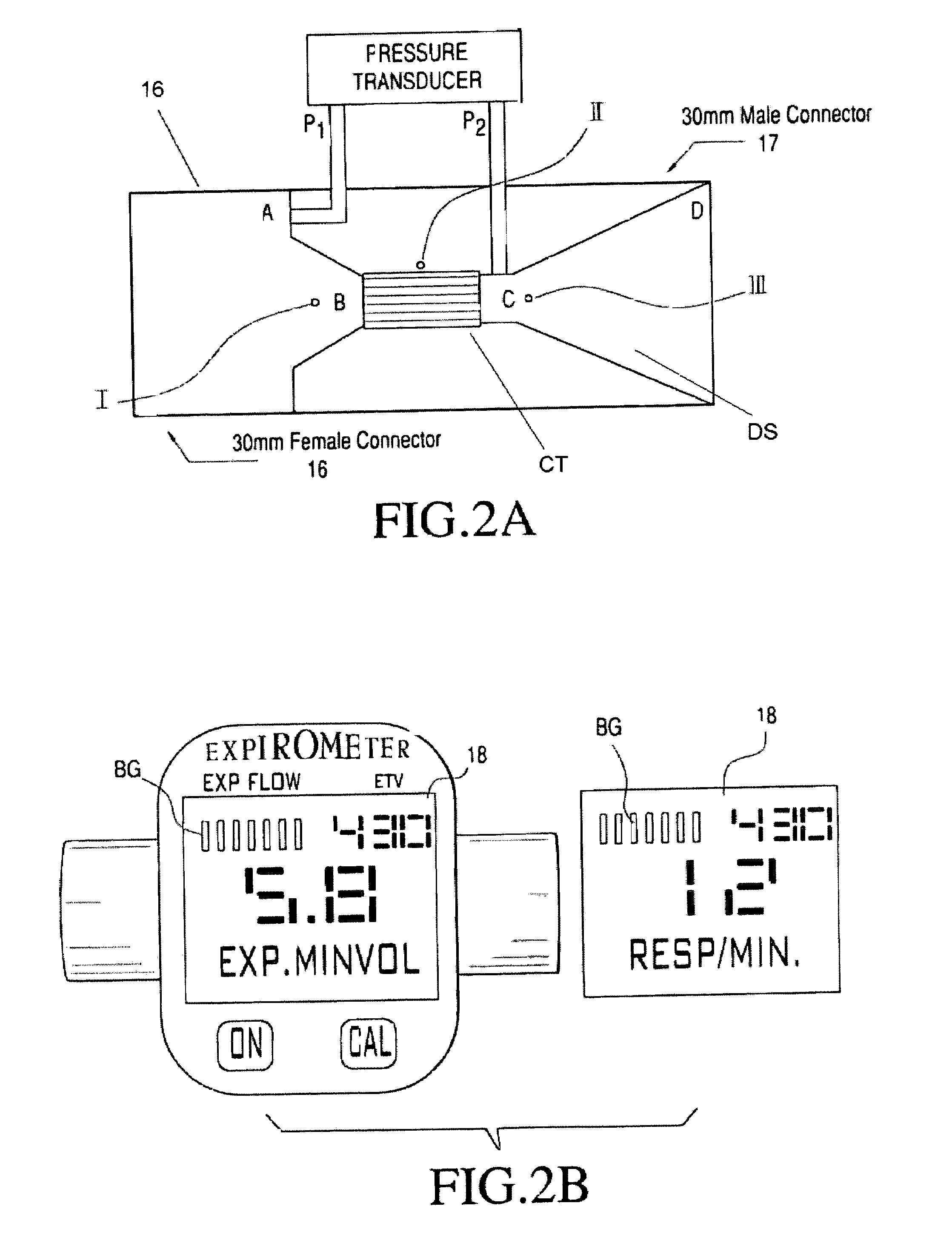 Spirometer, display and method