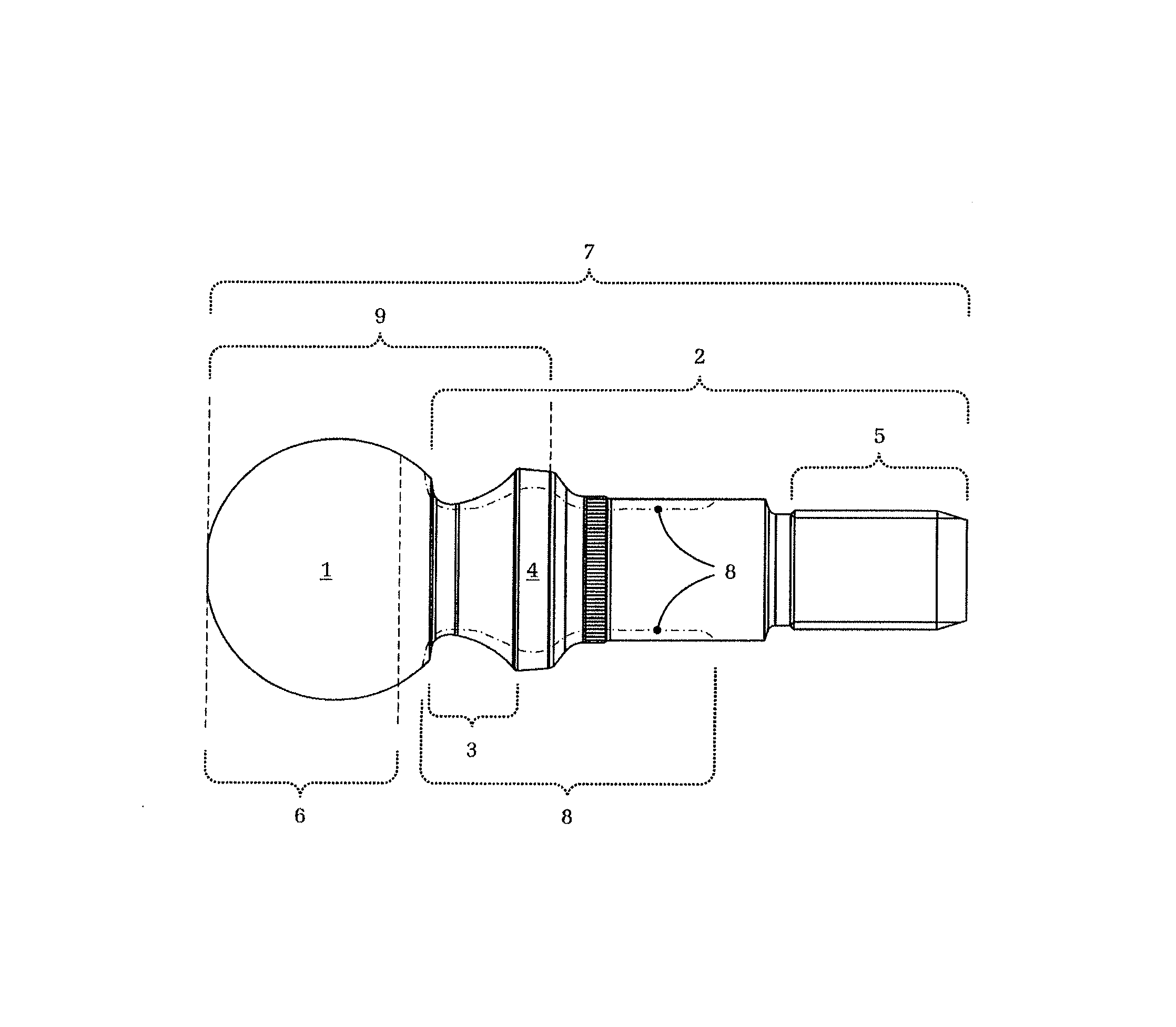 Ball pin and ball joint