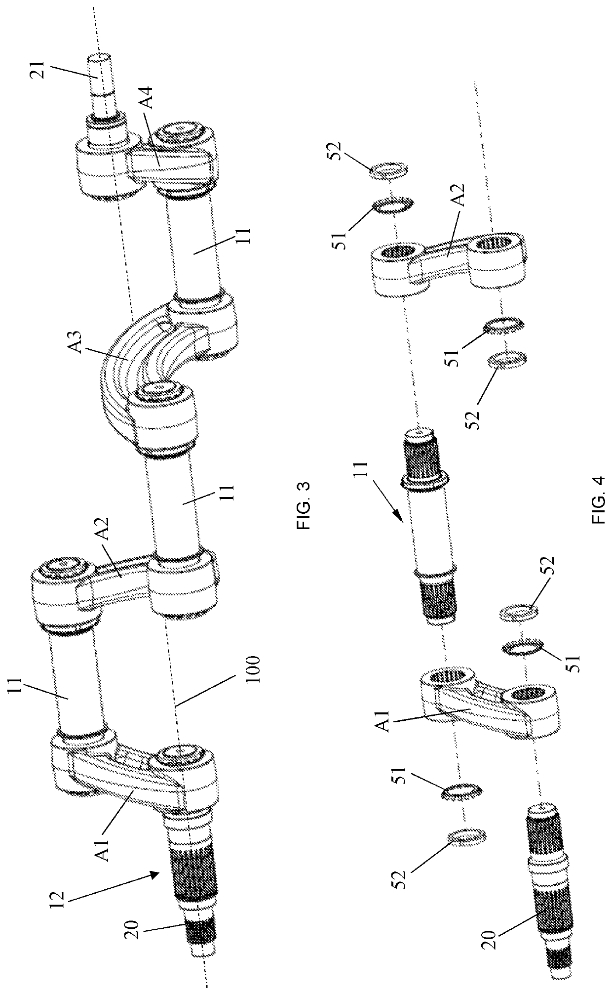 Statically balanced crank-operated packer mechanism for an agricultural baler