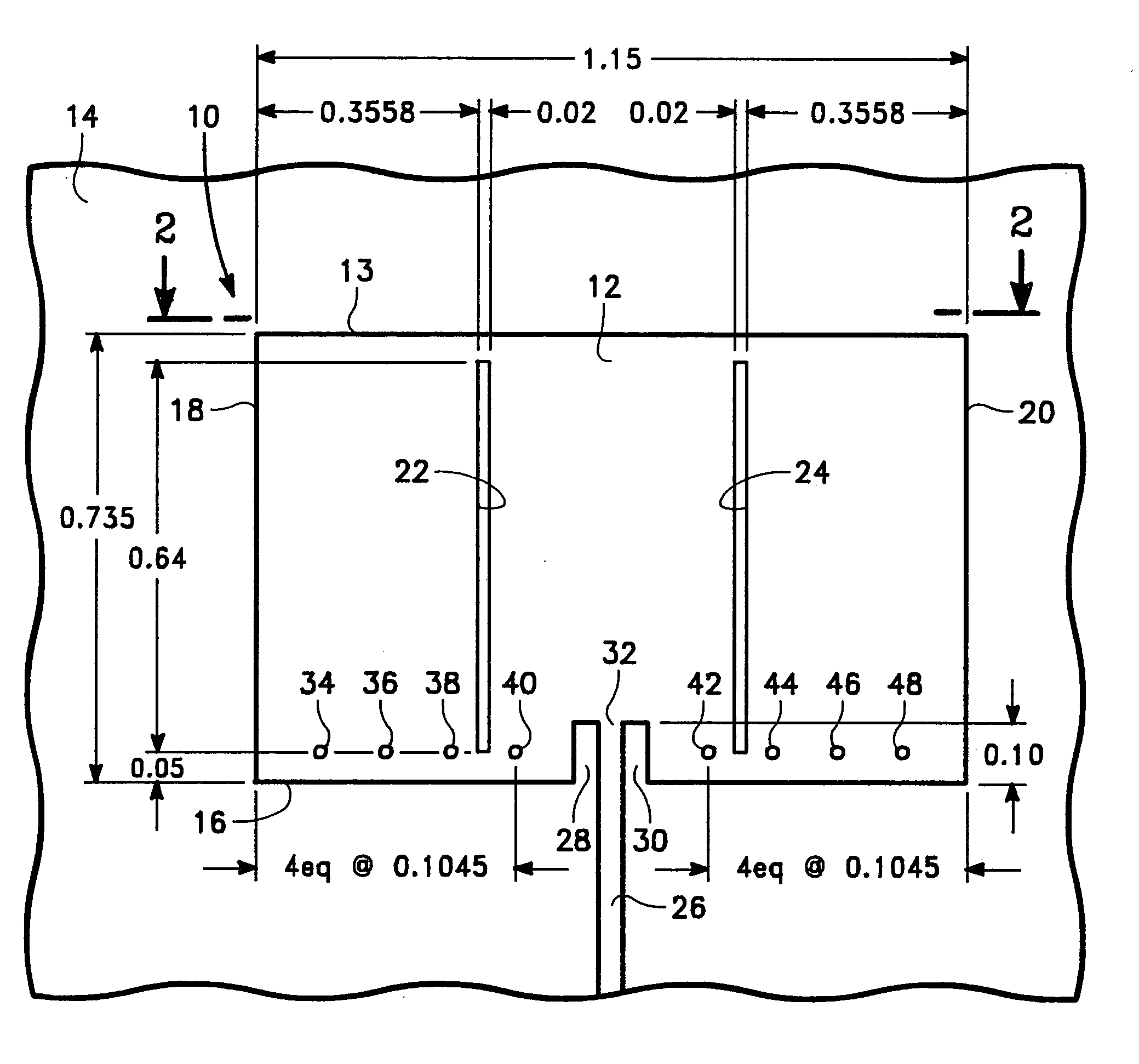 Microstrip antenna having mode suppression slots