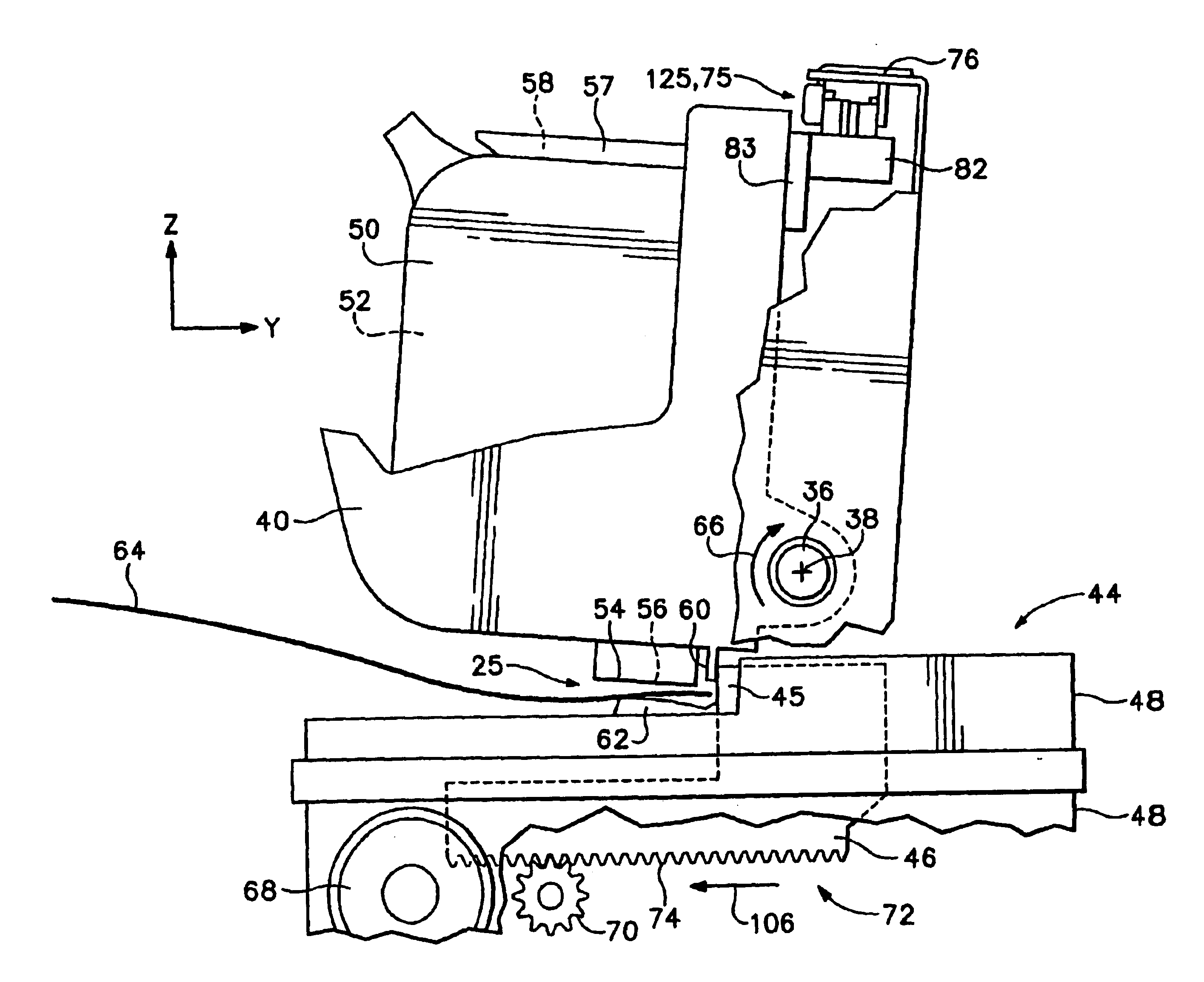 Automatic printhead-to-media spacing adjustment system