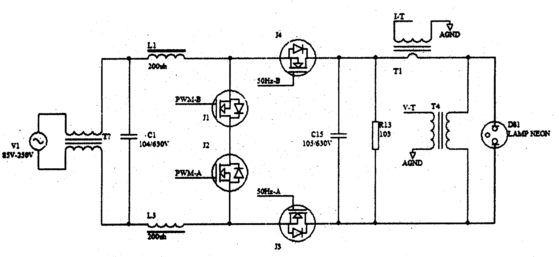 'AC-AC (alternating current) regulation and control' based numerical-control HID (high intensity discharge) driving method and driver applying same