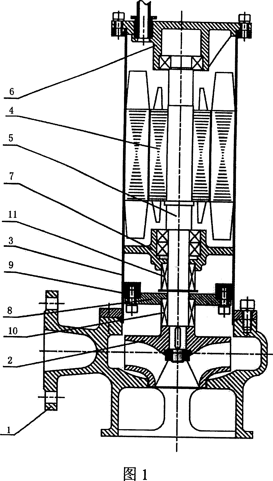 No-blocking pollution discharging pump