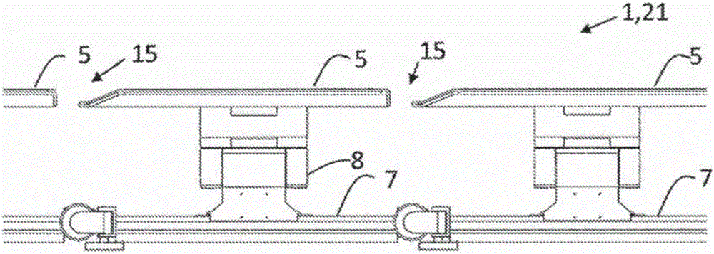 Sorting system having cover plates closing gaps between support structures