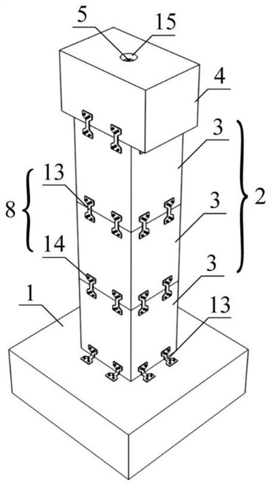 Energy dissipation and seismic mitigation type self-resetting prefabricated segment assembled pier structure and construction method thereof