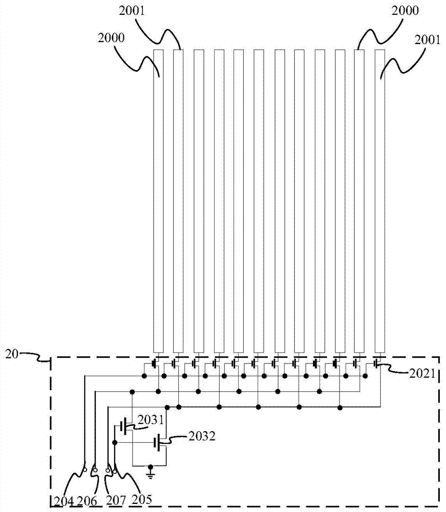 A kind of fringe circuit, array substrate and display panel