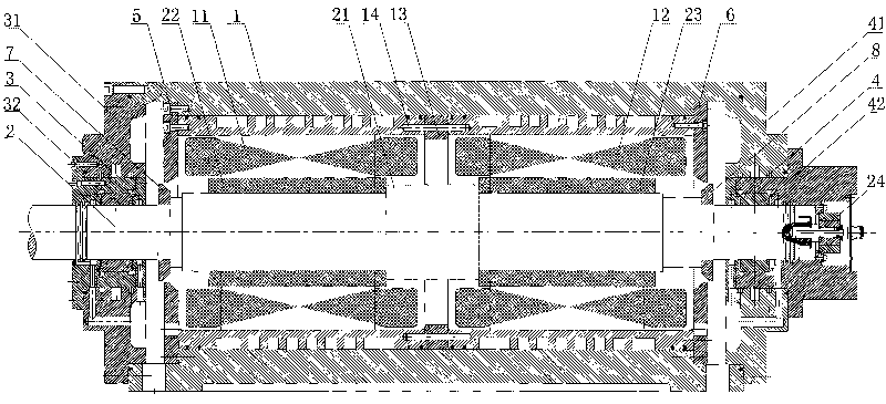 Dual stator and rotor permanent magnet synchronous motor and assembling method thereof