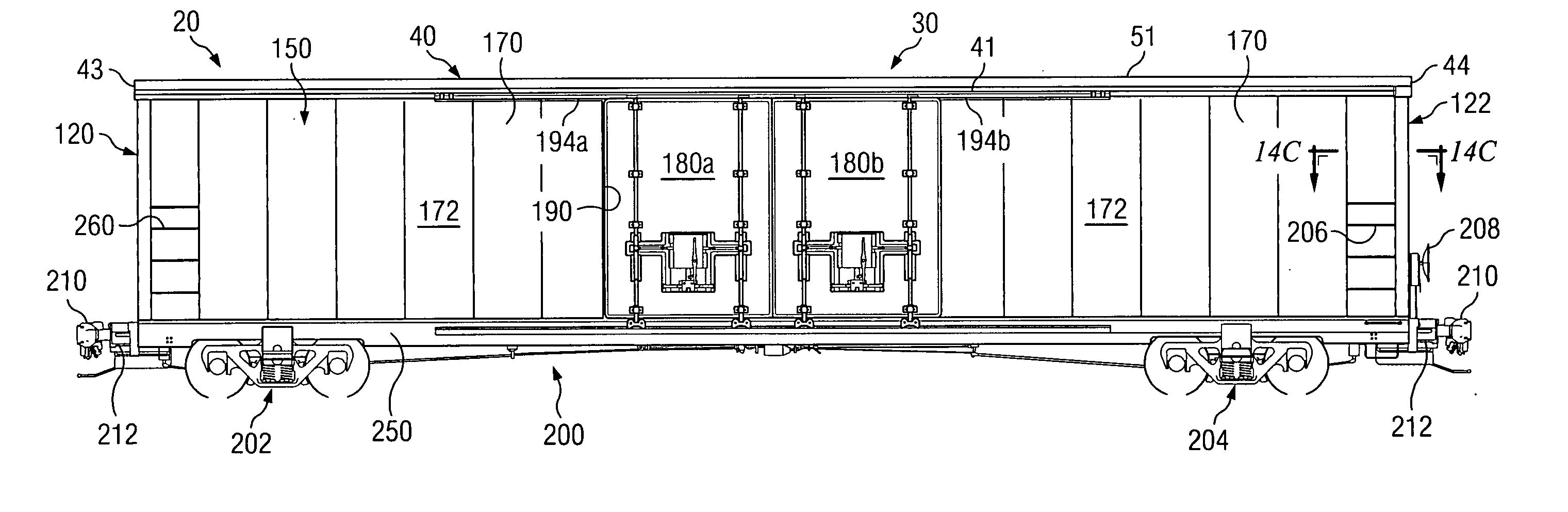 Universal boxcar with exterior metal surfaces