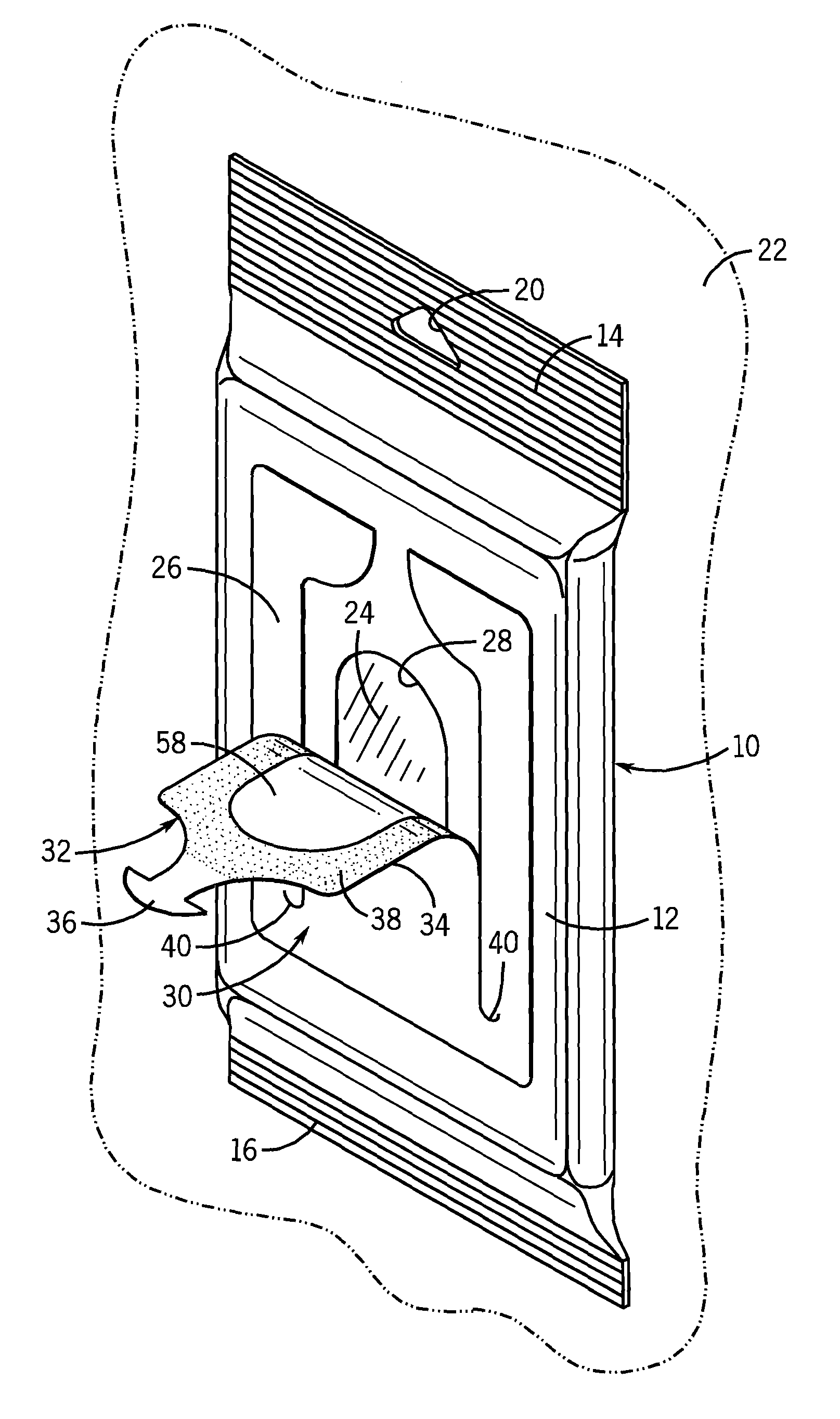 Stick-on, flexible, peel and seal package dispenser