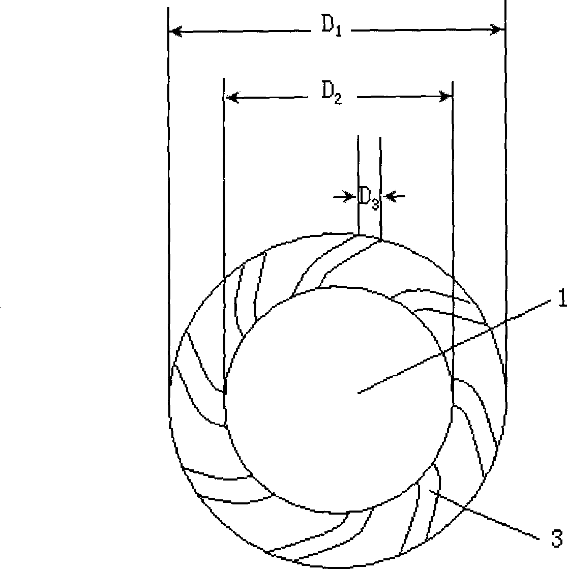 Self-twisting hollow ingot special for jet air vortex spinning