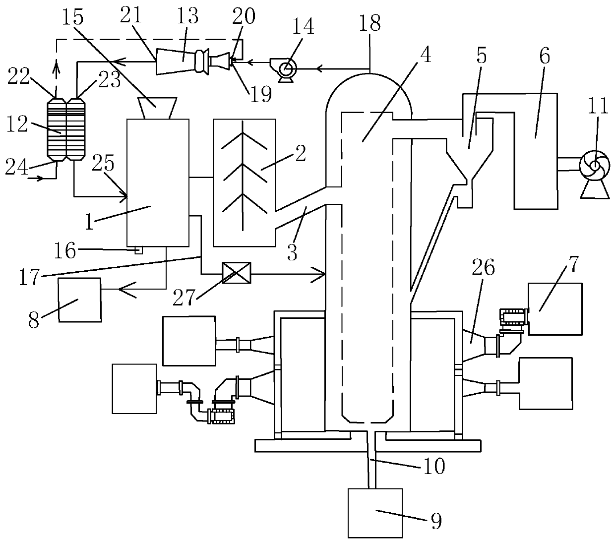 Fluidized bed microwave pyrolysis rural domestic garbage device and use method thereof