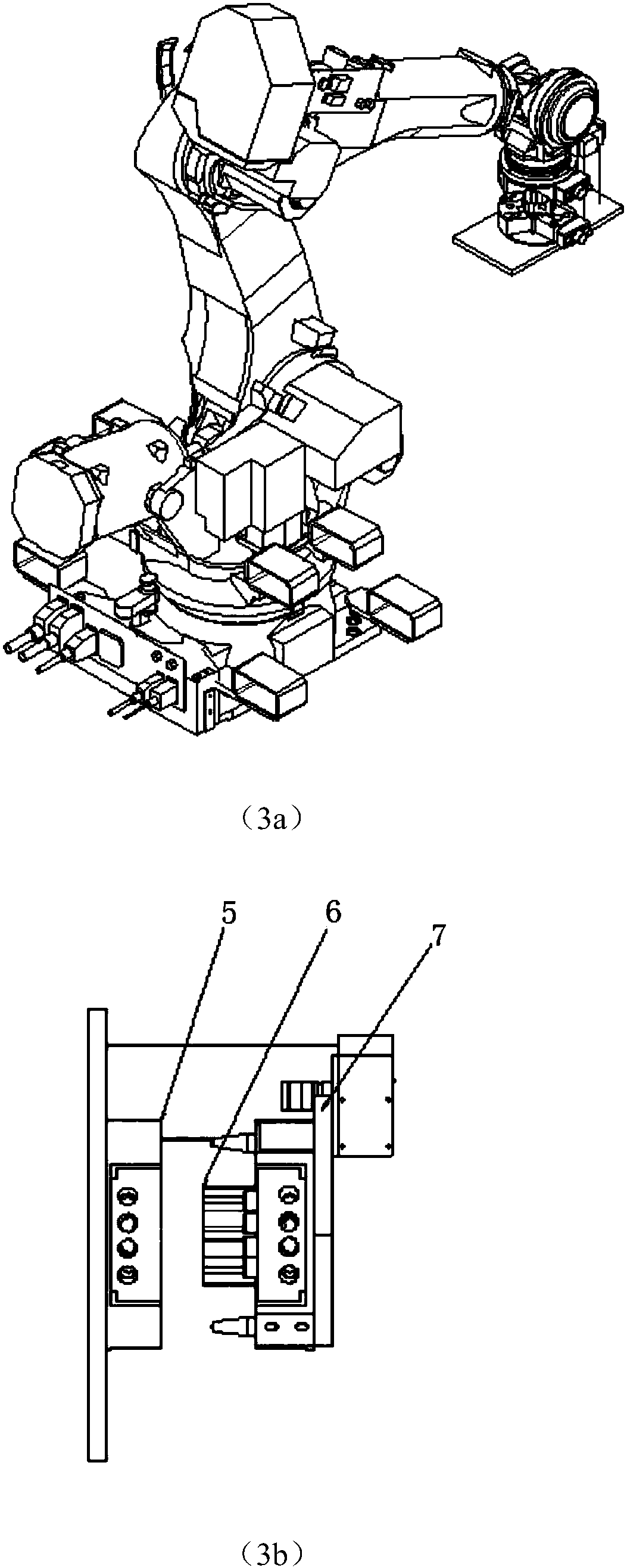 Robot positioning grabbing method and system based on laser visual guidance