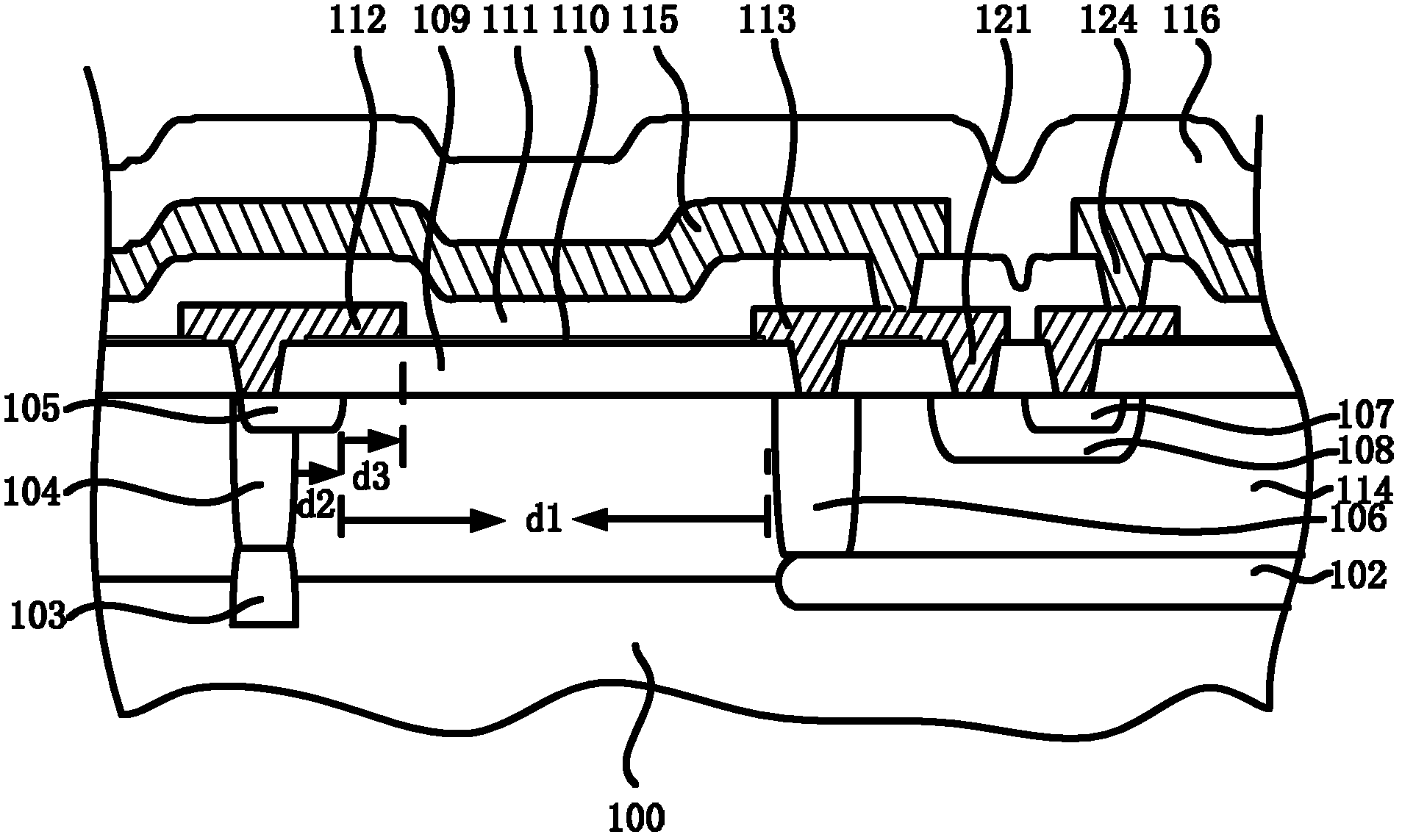 High-voltage withstanding device in bipolar low-voltage process and manufacturing method thereof