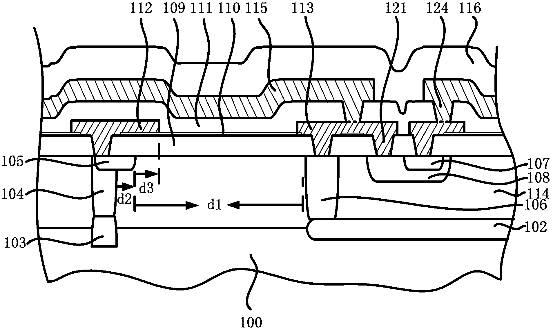 High-voltage withstanding device in bipolar low-voltage process and manufacturing method thereof