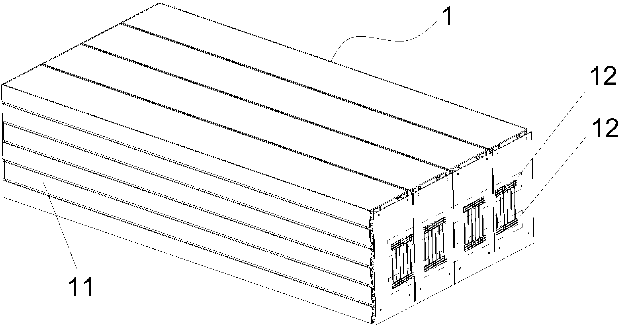 Near-line magnetic disk array library with contact areas at two sides