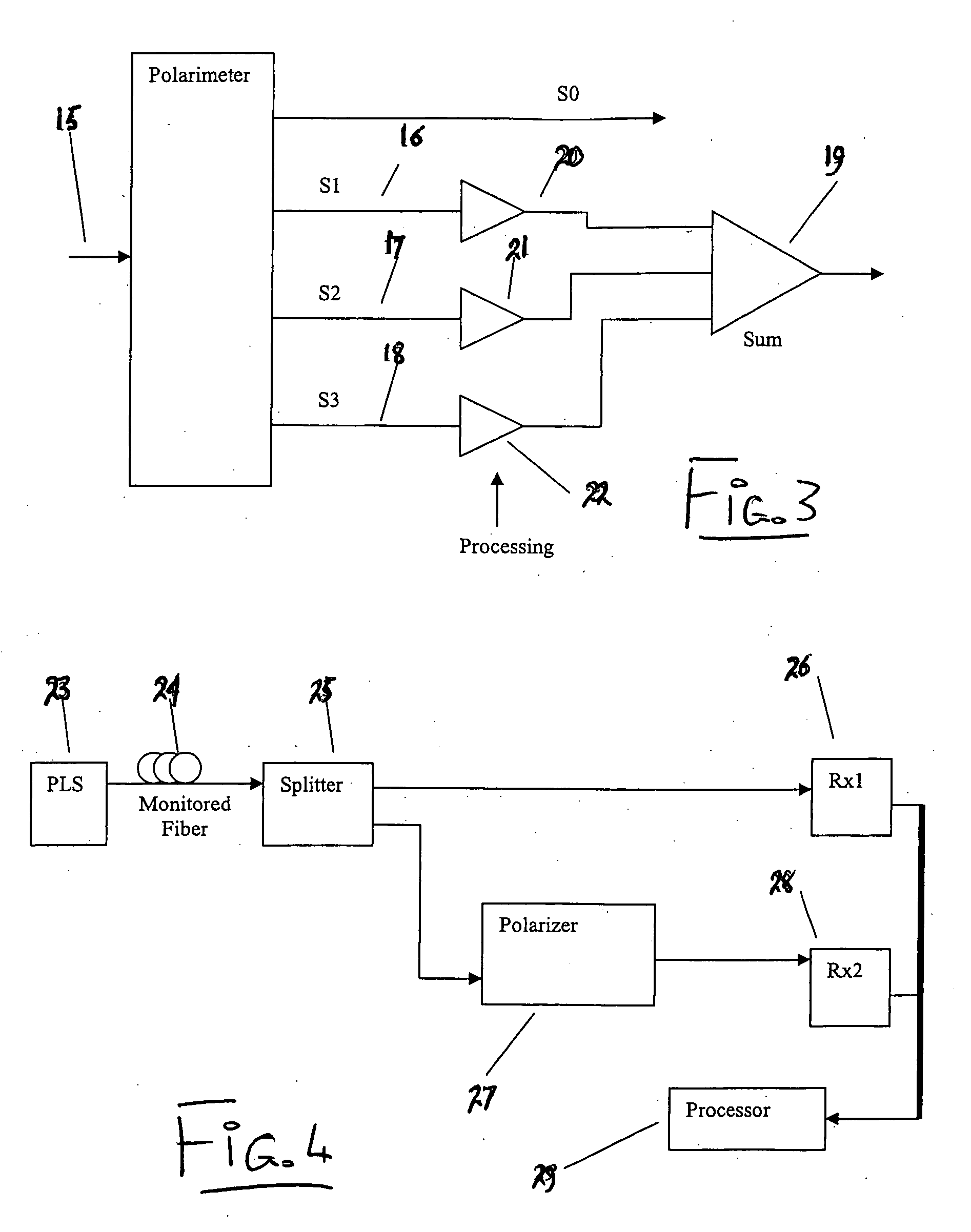 Intrusion detection system for use on single mode optical fiber using a storage register for data