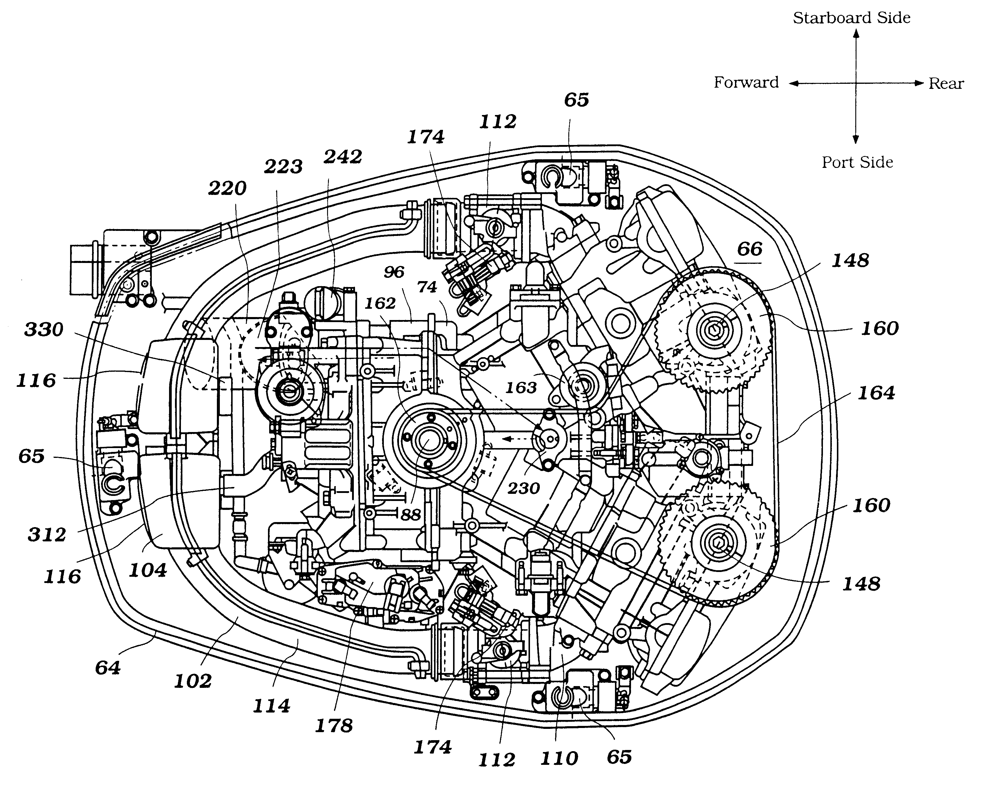 Arrangement for outboard motor