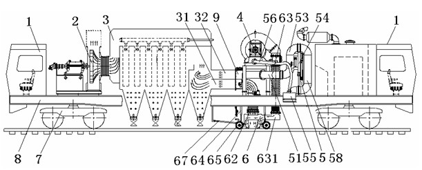 Suction sewage truck for railway ballast bed