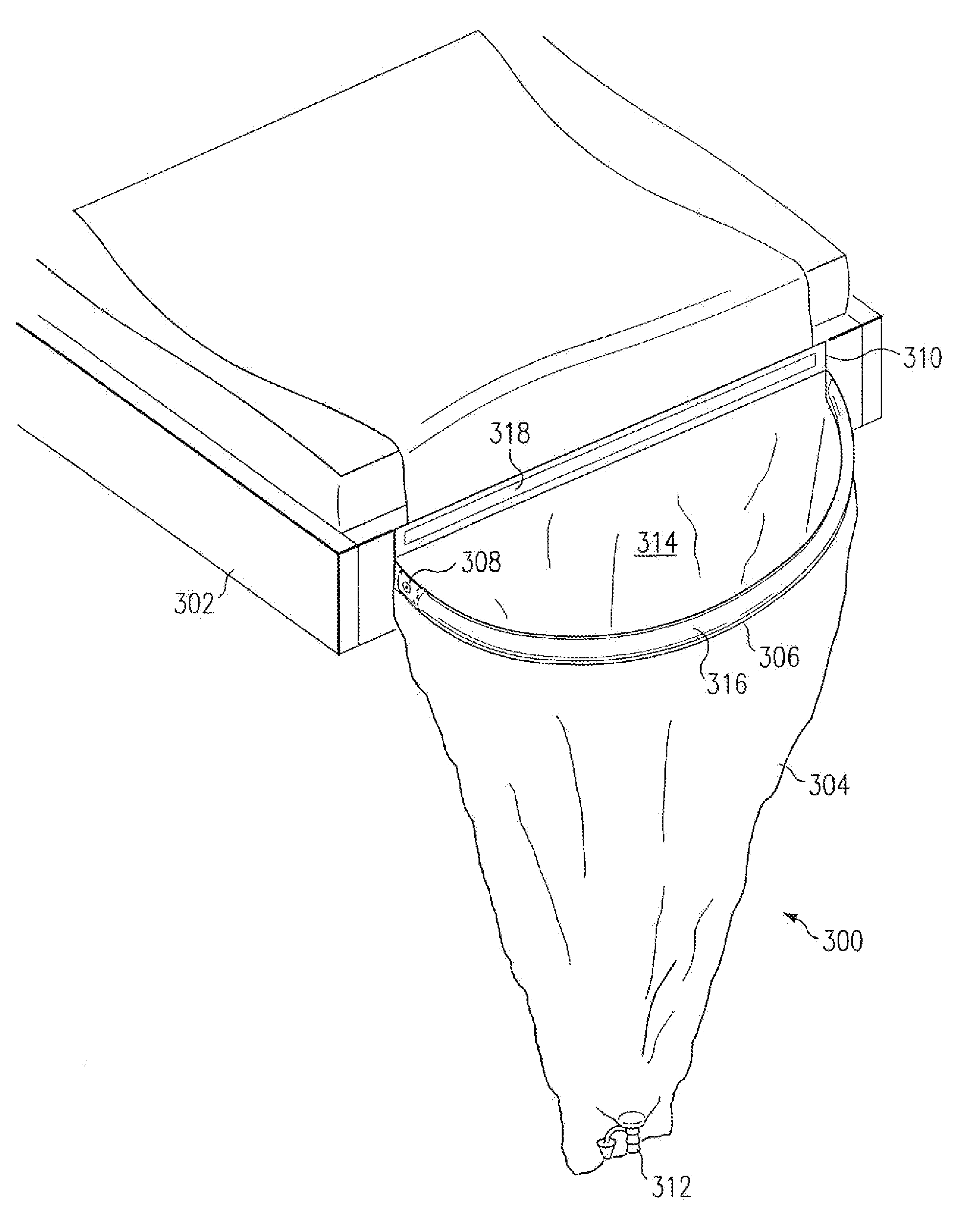 Surgical drape having a fluid collection pouch with an inflatable rim