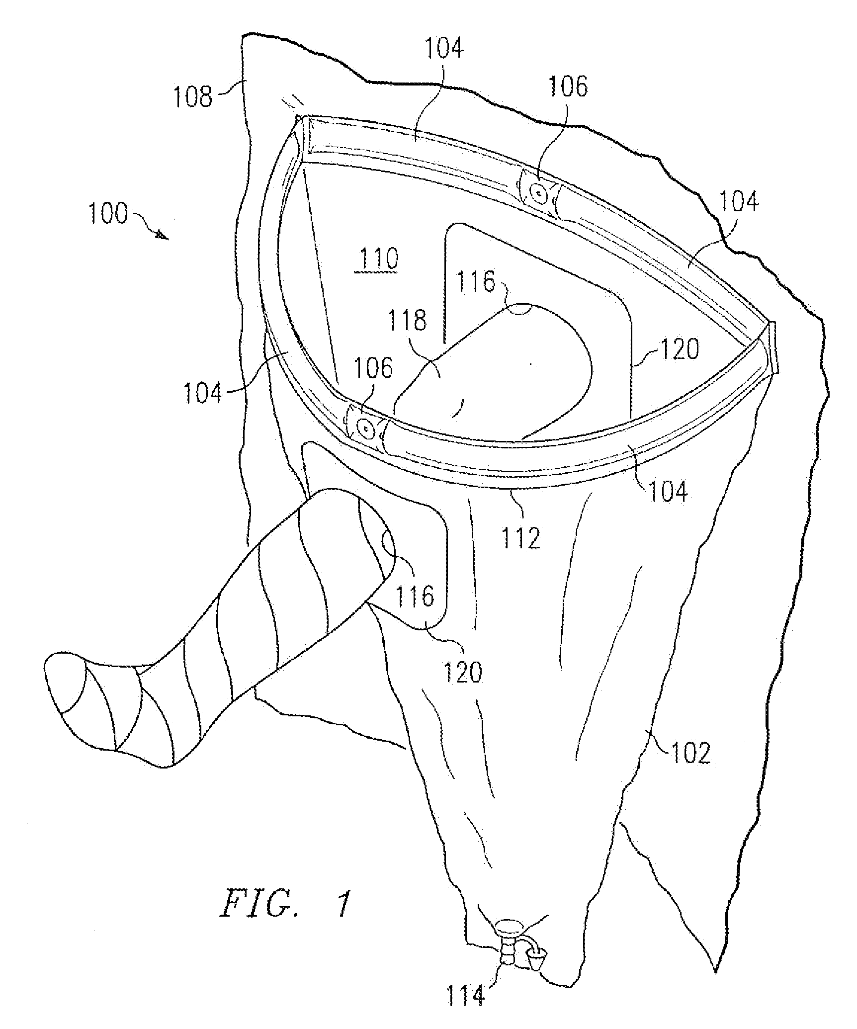 Surgical drape having a fluid collection pouch with an inflatable rim