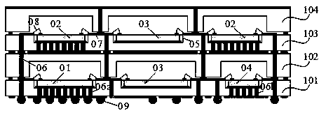 Silica-based three-dimensional heterogeneously-integrated radio frequency microsystem and manufacturing method thereof