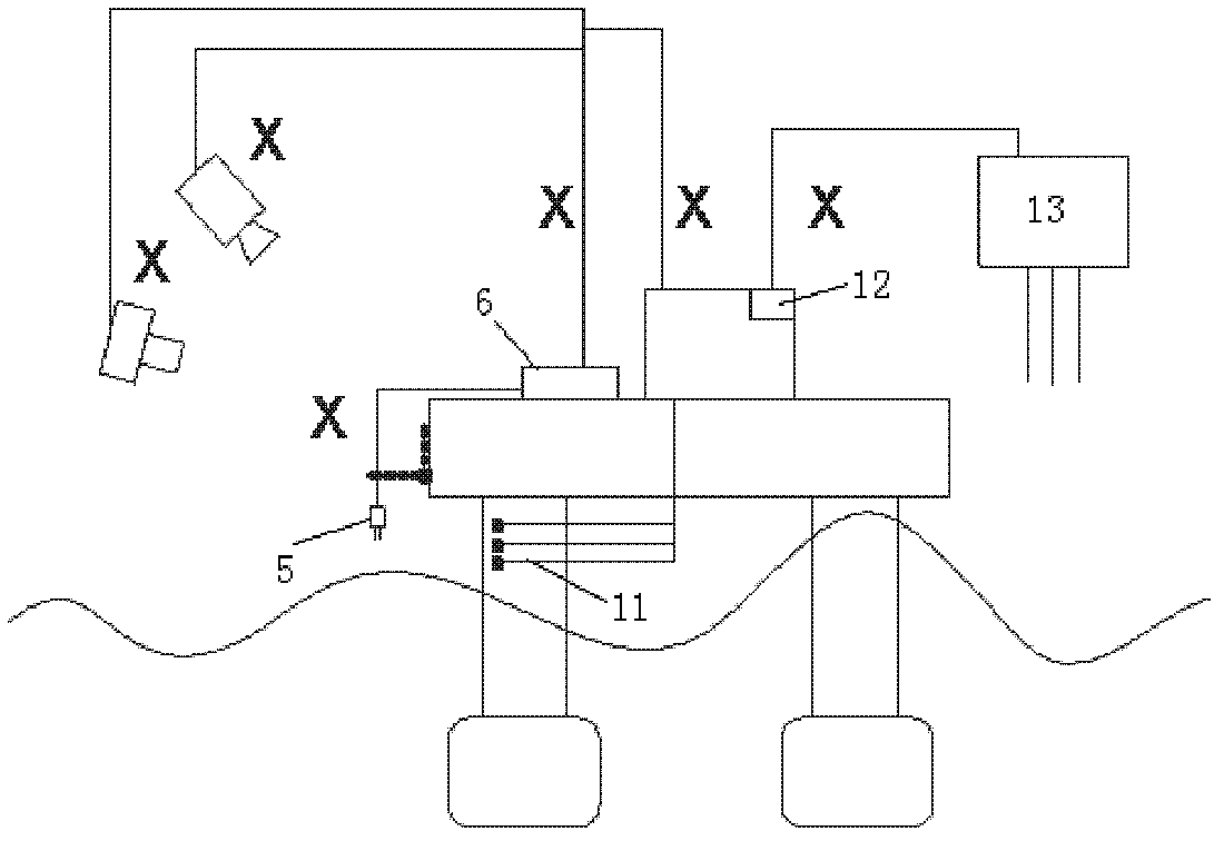 Capture observation system for green water test of ocean platform