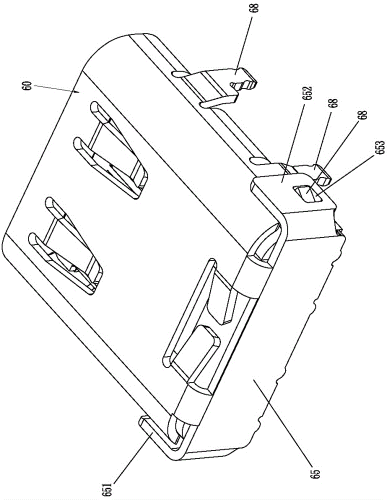 USB3.1 (universal serial bus) connector socket with full-automatic manufacturing process and assembly manufacturing method for USB3.1 connector socket