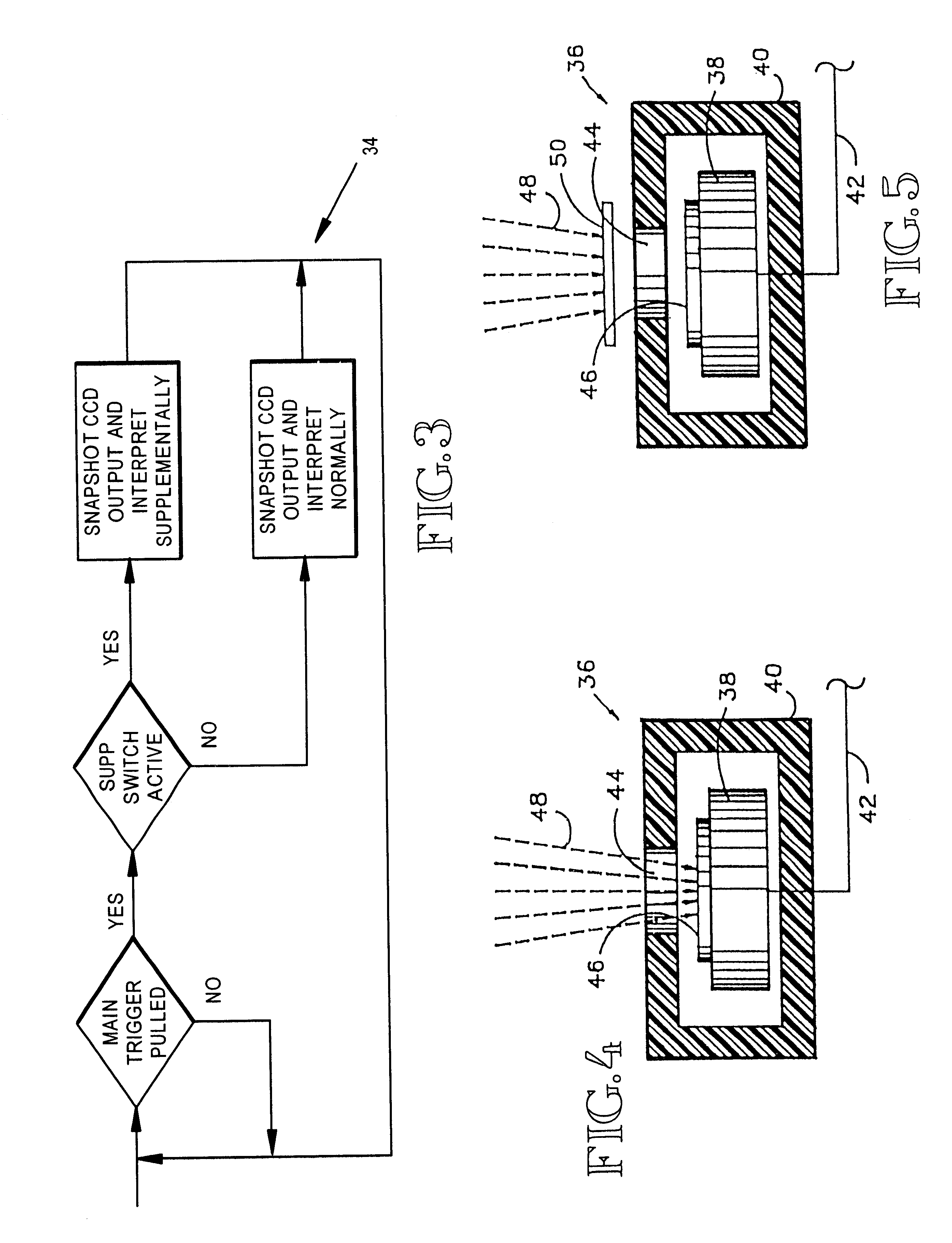 Hand-held, dual-mode asset tracking reader with light-activated switch