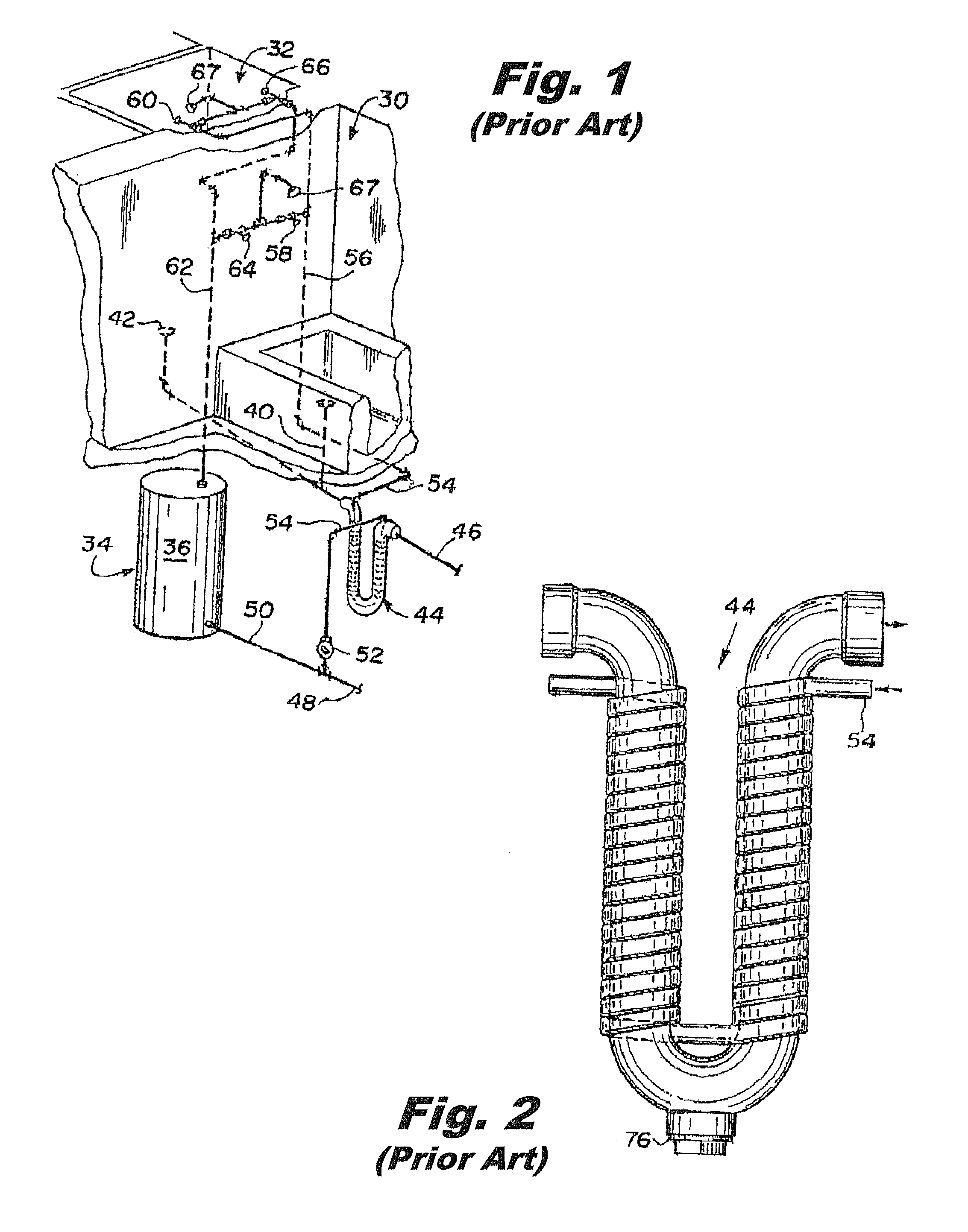 Shower heat exchanger with clog-removable drain