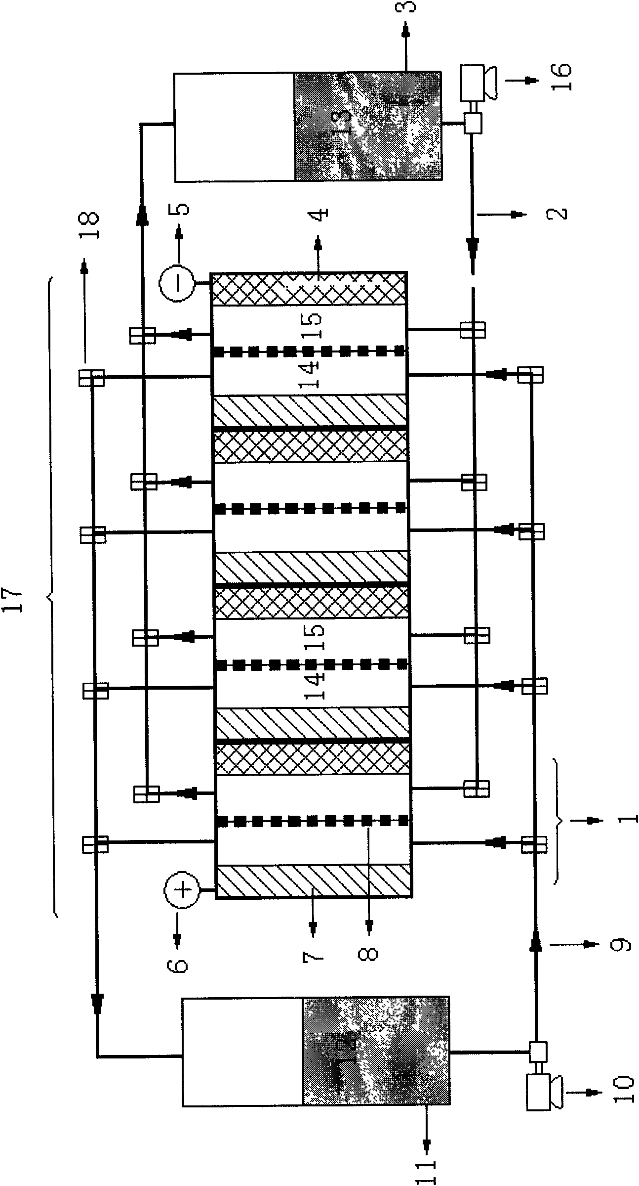 Water-soluble organic couple redox flow battery