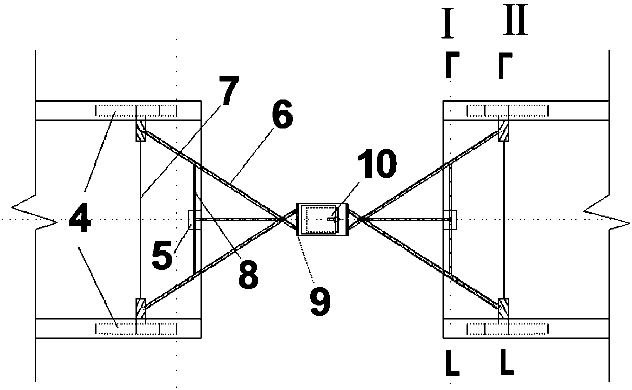 Concrete continuous rigid frame bridge assembly type partial load prevention pushing device and construction method thereof