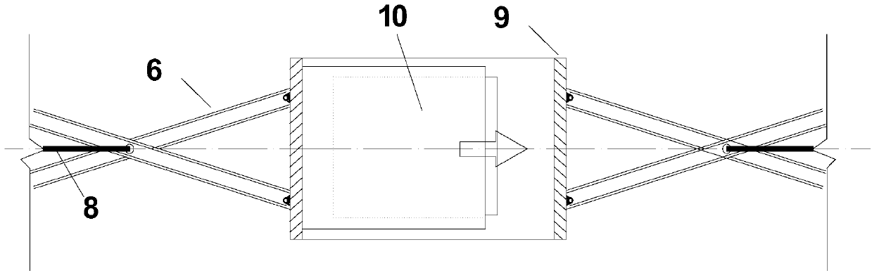 Concrete continuous rigid frame bridge assembly type partial load prevention pushing device and construction method thereof