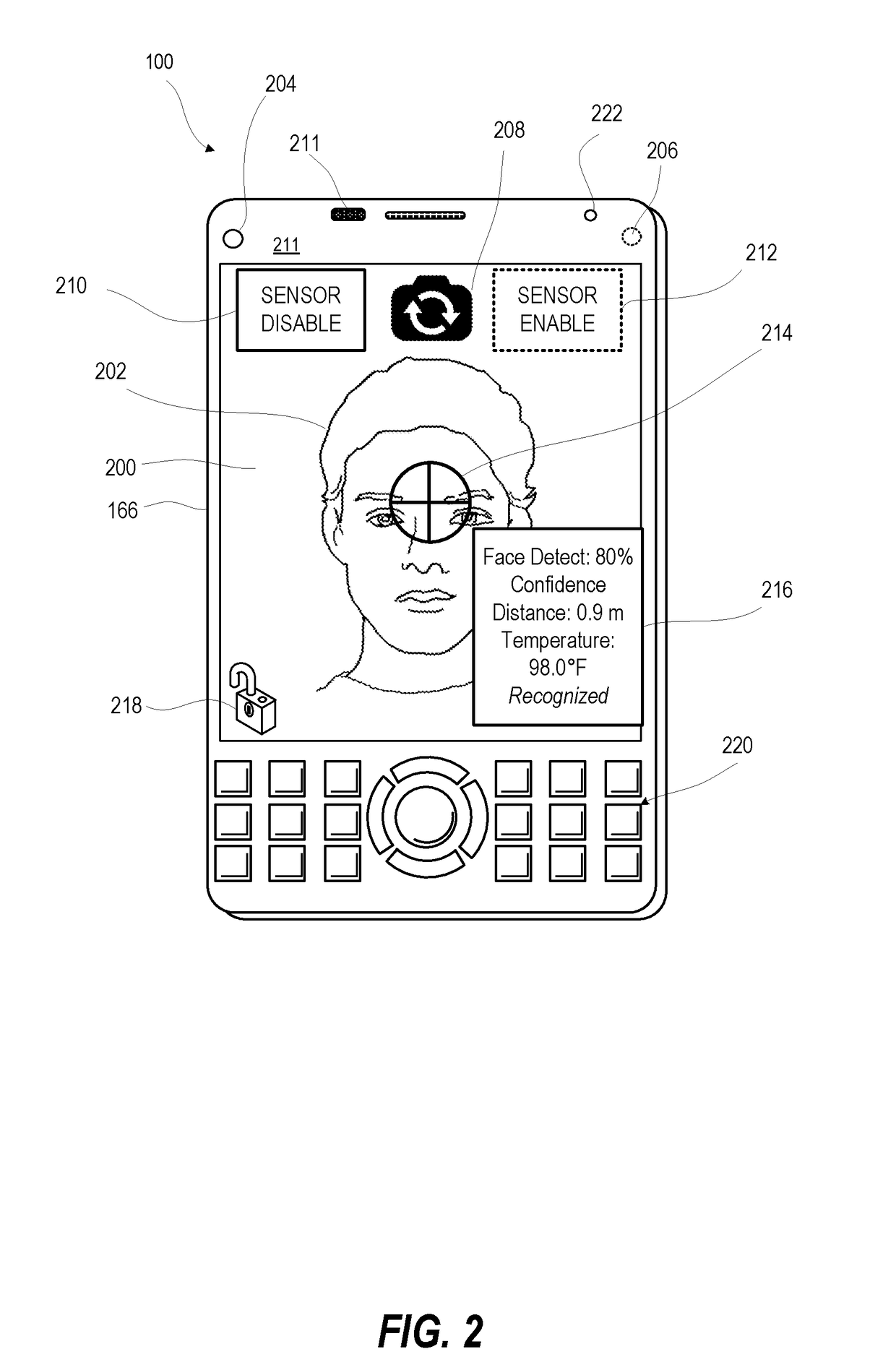 Face detection with temperature and distance validation