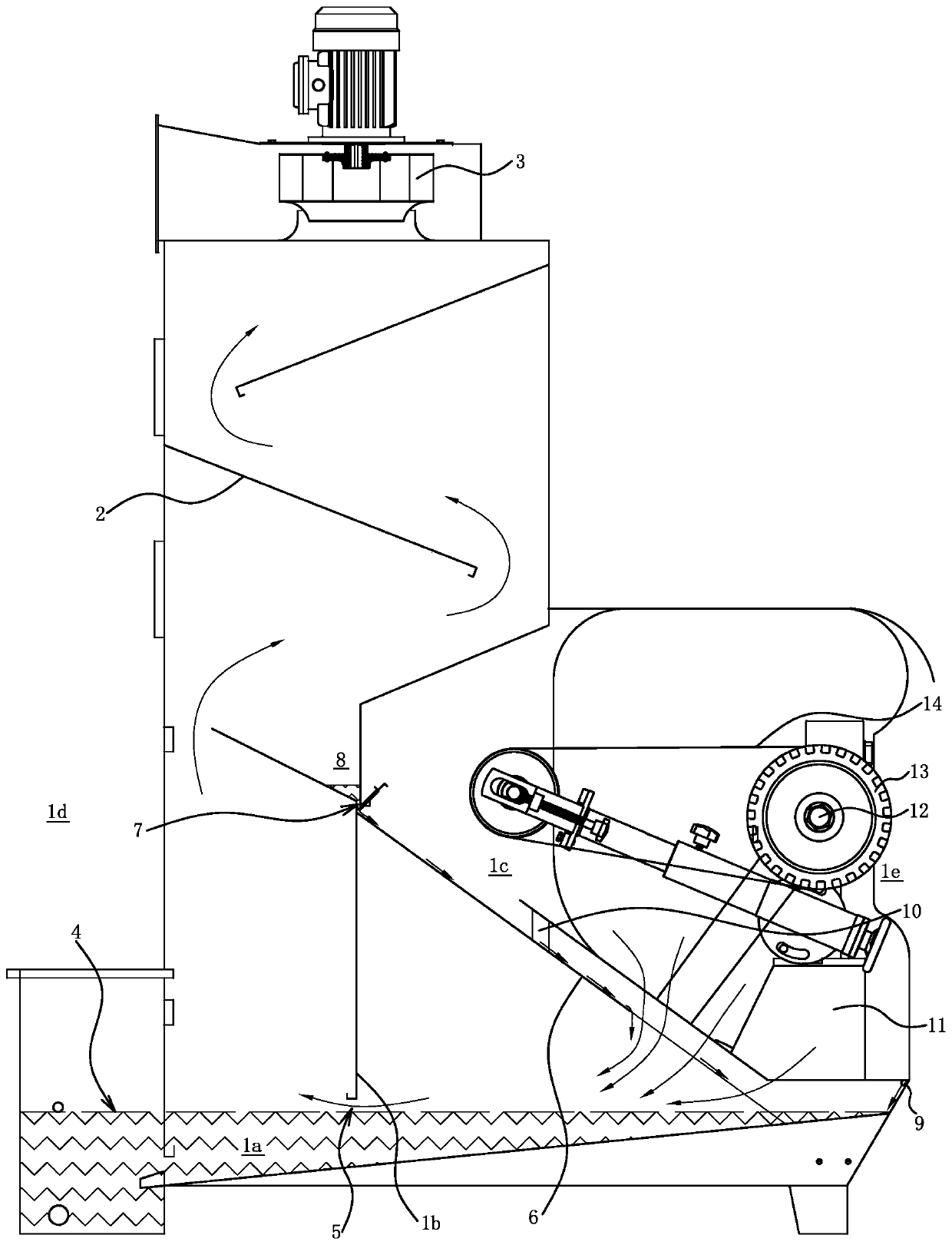 Self-excitation washing wet dust collector