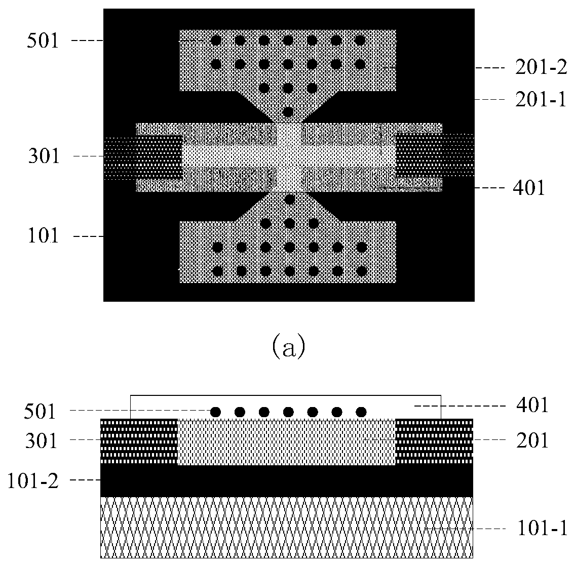 Two-dimensional transition metal sulfide gas sensor based on antenna structure and its preparation