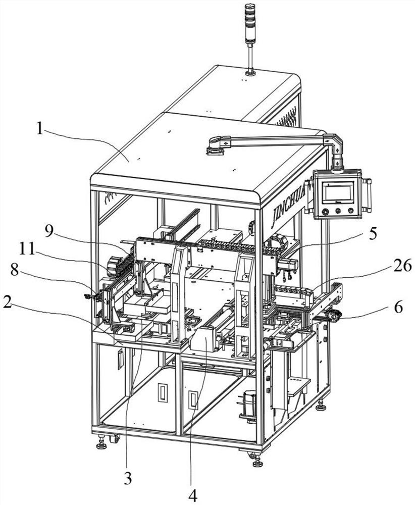 Internal connection lining paper pasting device for wine box packaging