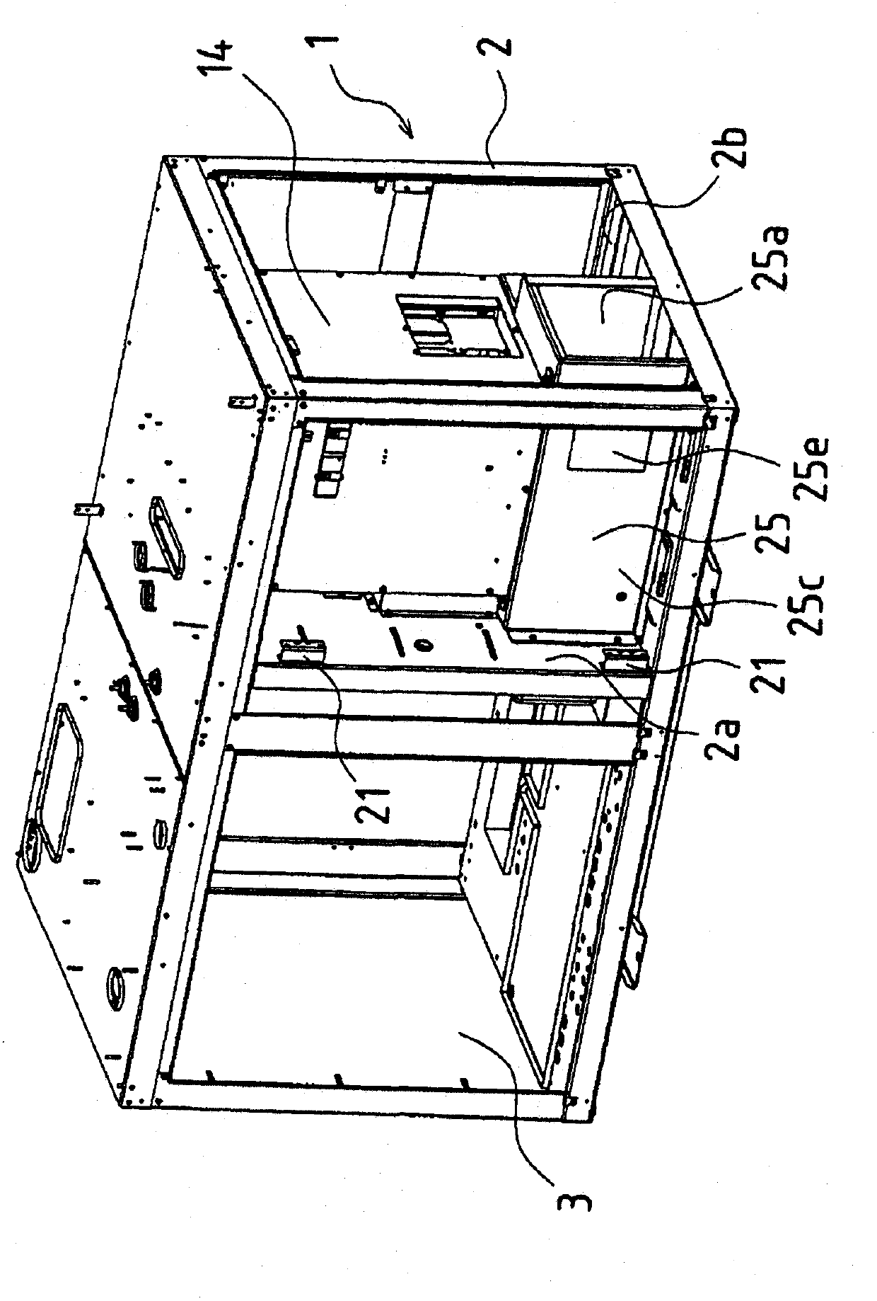 Arrangement structure for power converter and control box in package-housed engine generator