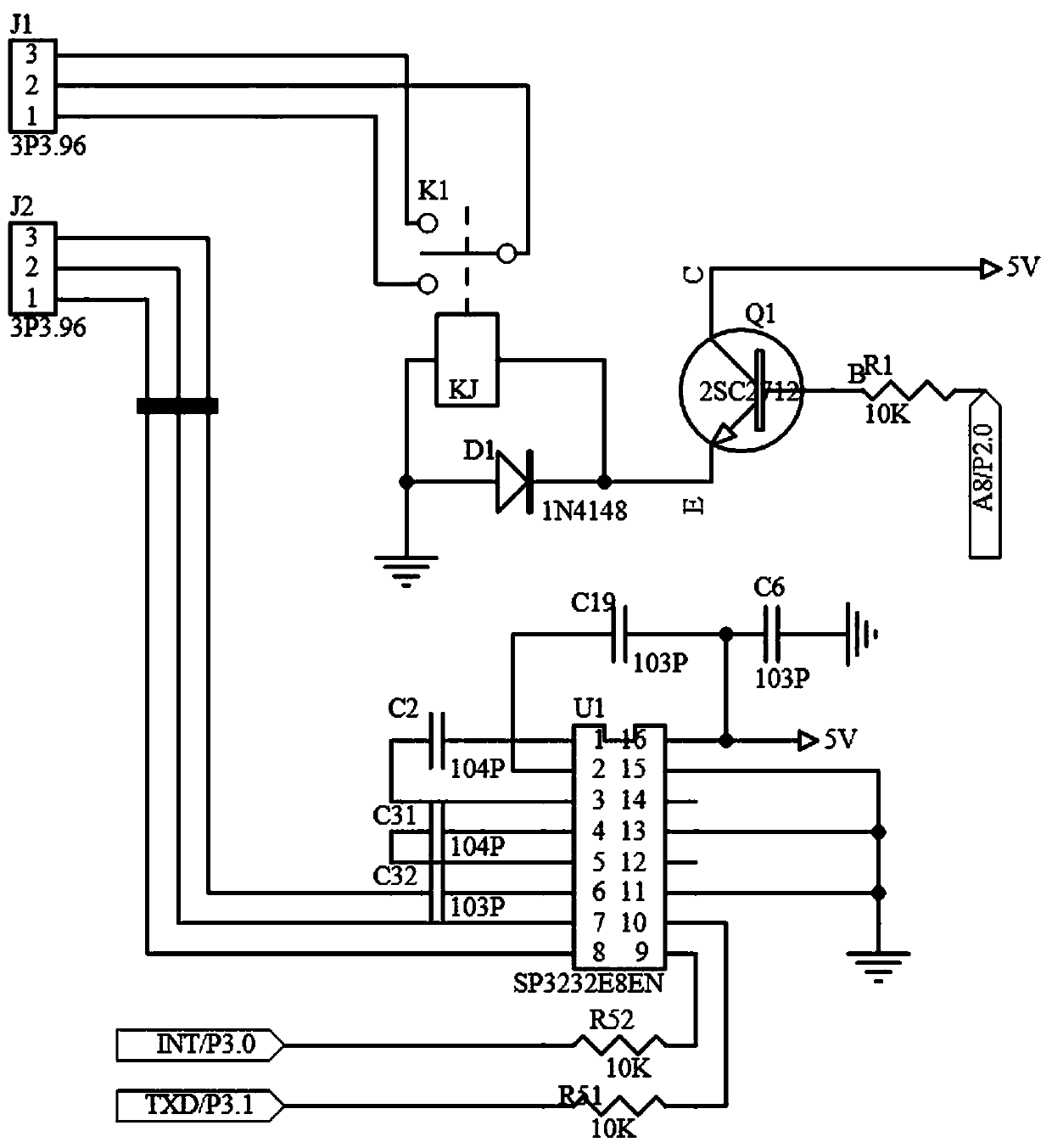 Control circuit used for RFID intelligent reading and writing equipment