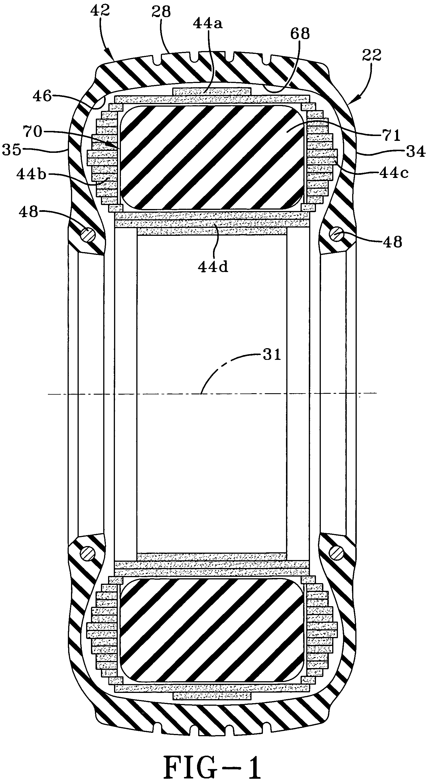 Tire filled with core and curable elastomeric material and method