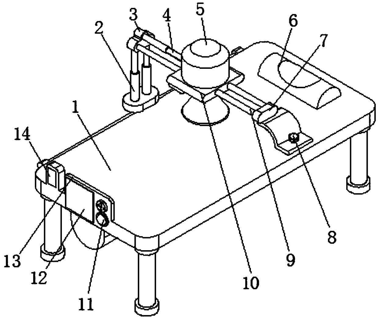 Hepatopathy infectious disease therapeutic instrument support device