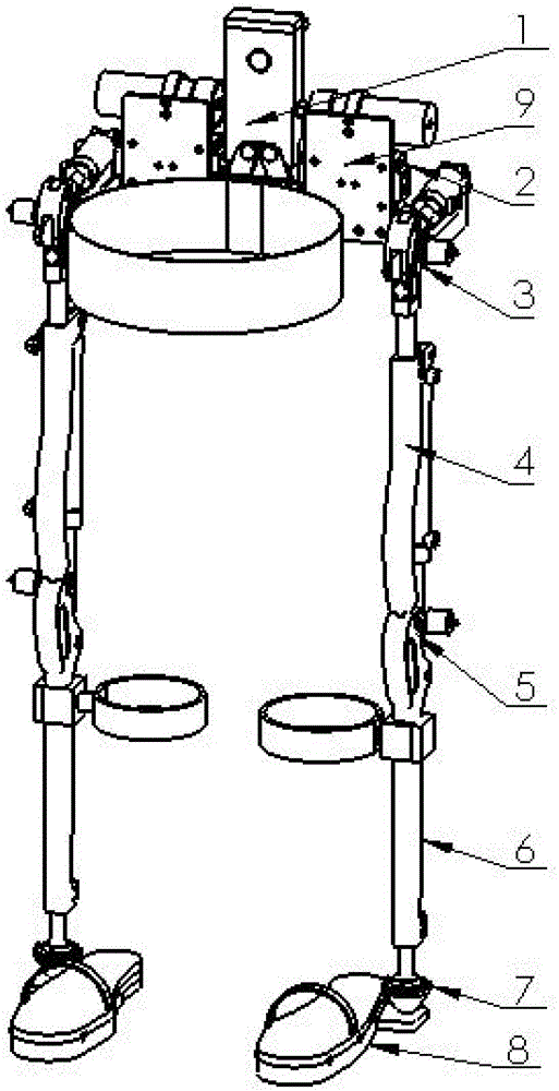 Wearable power-assisted exoskeleton lower limb mechanism