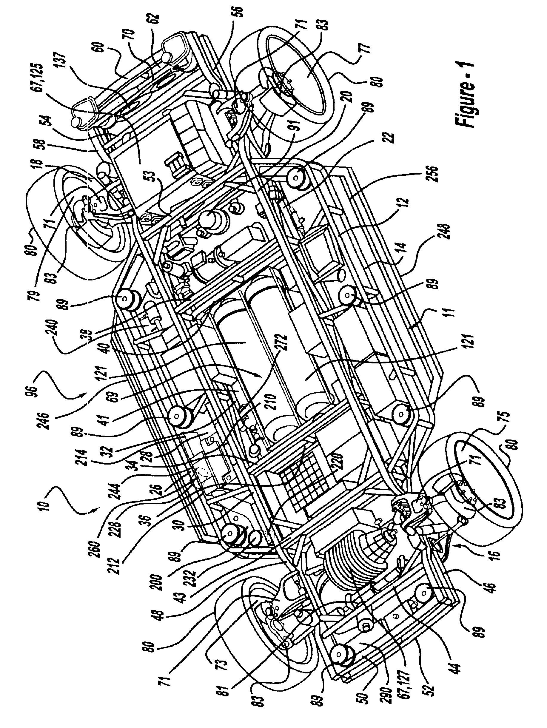 Mobile chassis and interchangeable vehicle body with waste heat rejection system