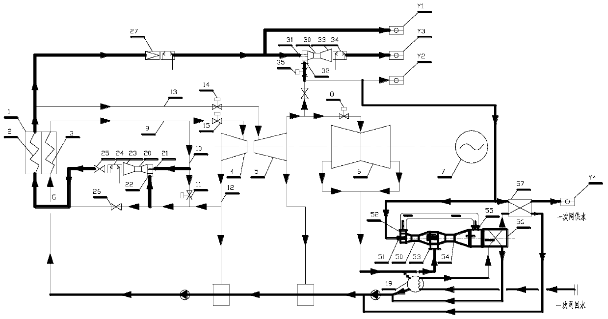 Ejection-type heat pump waste steam recycling heating mode and system based on complete thermoelectricity decoupling