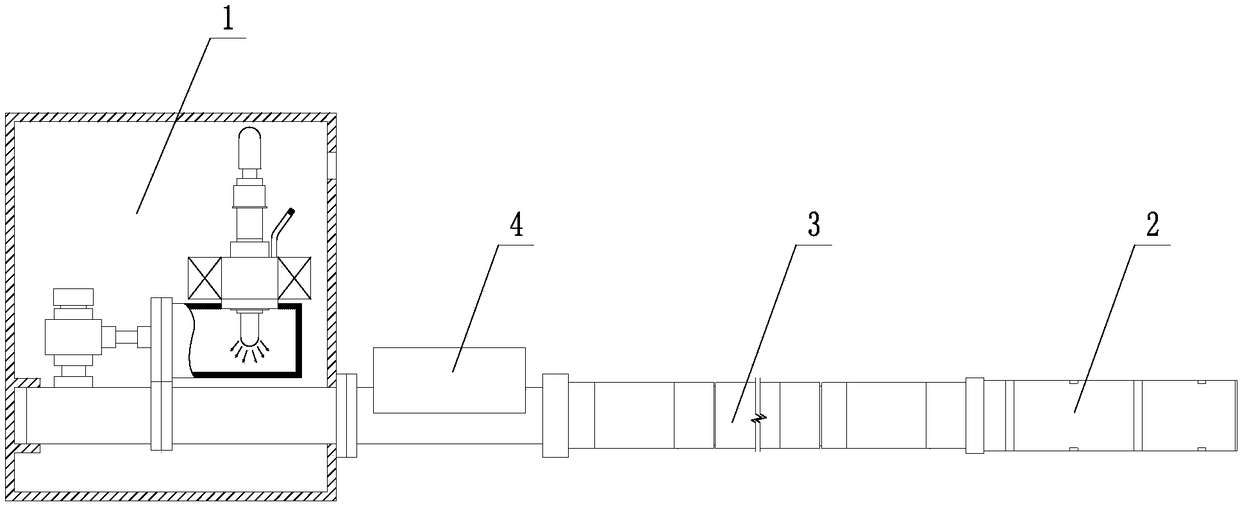 High-power microwave hole interior fracturing device for engineering rock mass